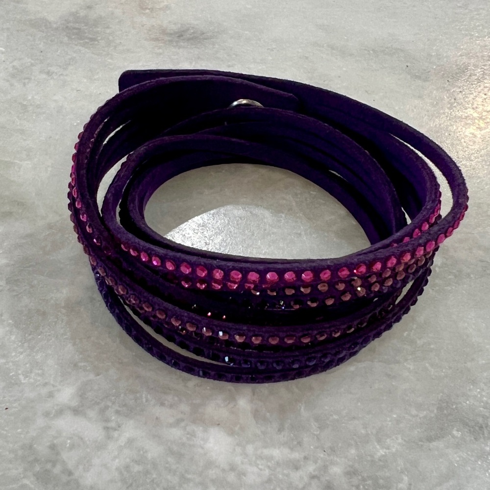 Purple and Pink crystal Wrap Bracelet